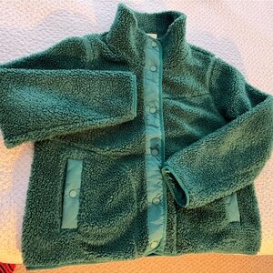 LL BEAN SHERPA FLEECE JACKET PETITE SIZE LARGE GREEN